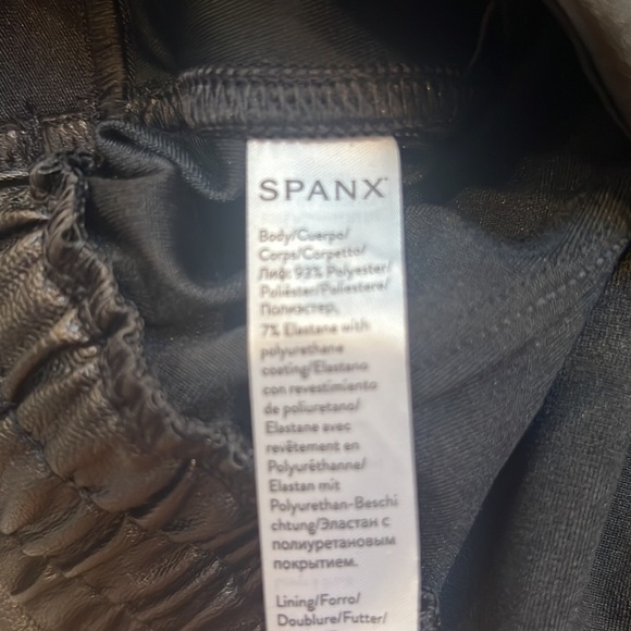 Spanx Black Faux Leather Joggers Pants Medium - Picture 5 of 5